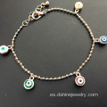 Enlace pulsera mal de ojo de la mujer de la joyería de la pulsera de cadena